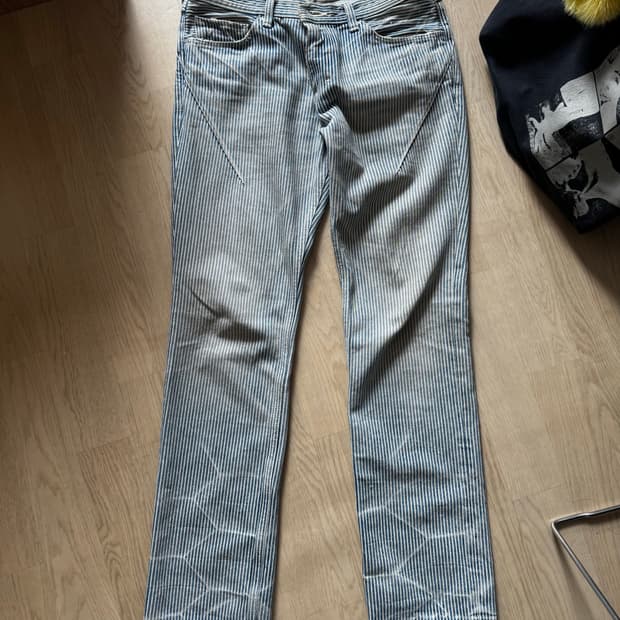 넘버나인 08ss 히코리 스트라이프 팬츠