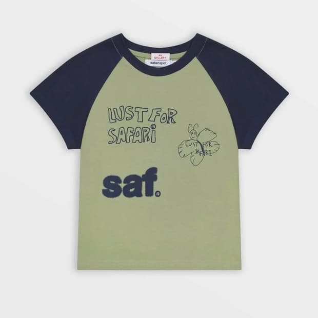 사파리 스팟 1/2 Raglan Print T-Shirt
