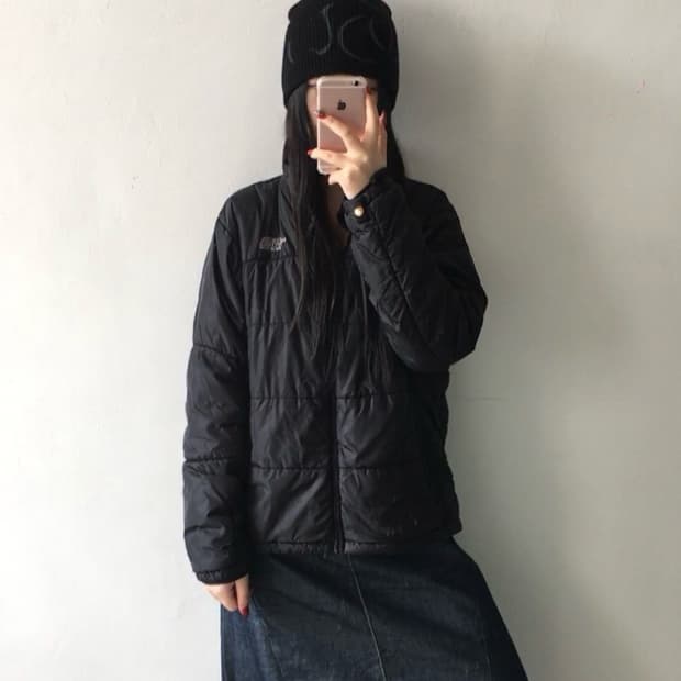 노스페이스 자수 경량패딩