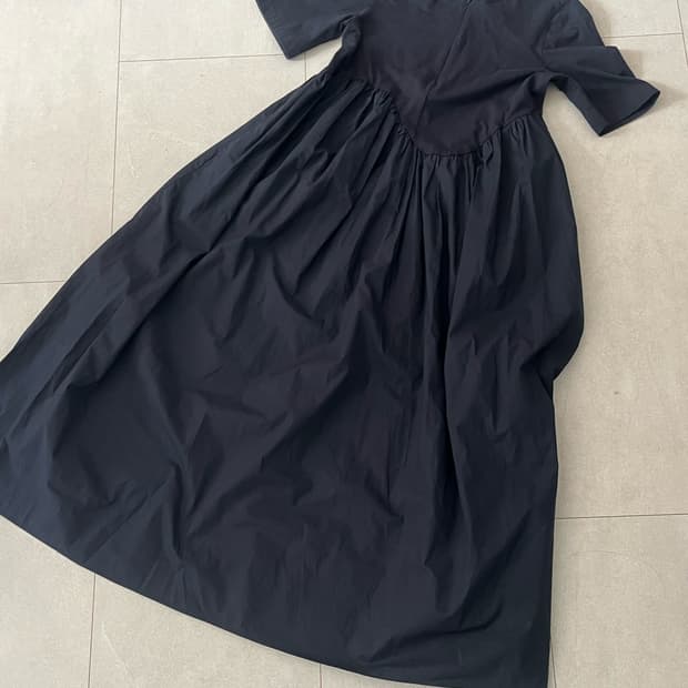 코스 코튼 원피스 xs 네이비