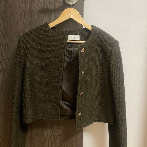 런던플랏 앙고라 트위드 자켓 brown