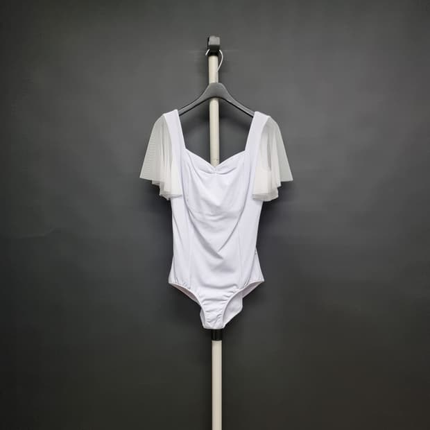 레이시 프릴 스퀘어넥 레오타드 성인발레 XL