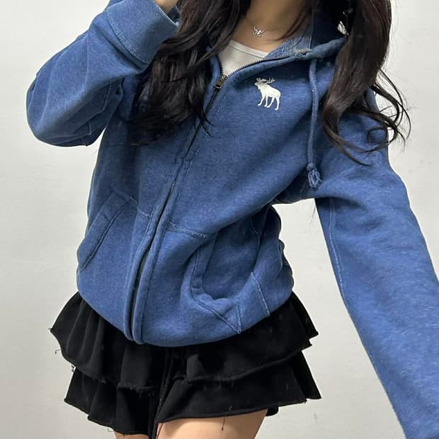 아베크롬비 y2k 올드스쿨 스웻 후드집업 희귀져지(M)