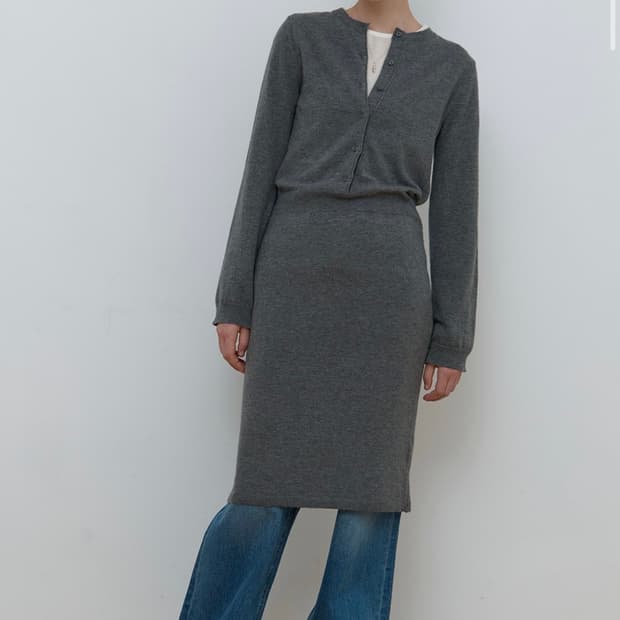 마조네 모노 니트 드레스