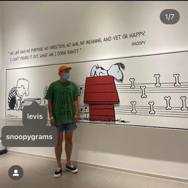 리바이스 X 스누피 콜라보 스웻셔츠