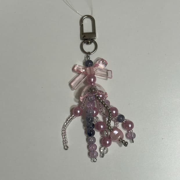 핑크 &블랙 해파리 키링