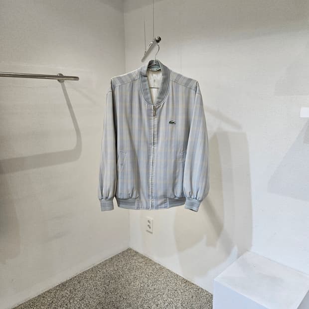 라코스테 스트라이프 블루종 자켓