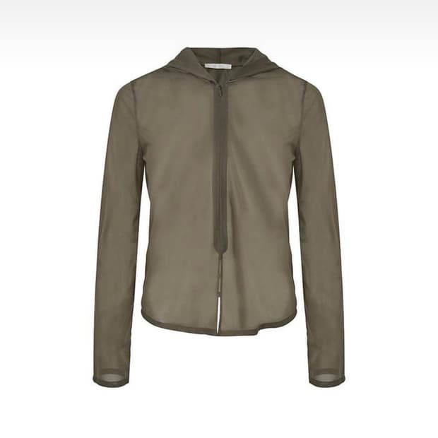 아모멘토 sheer hooded zip up jumper