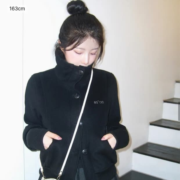 애즈온 덤보 울 자켓 블랙