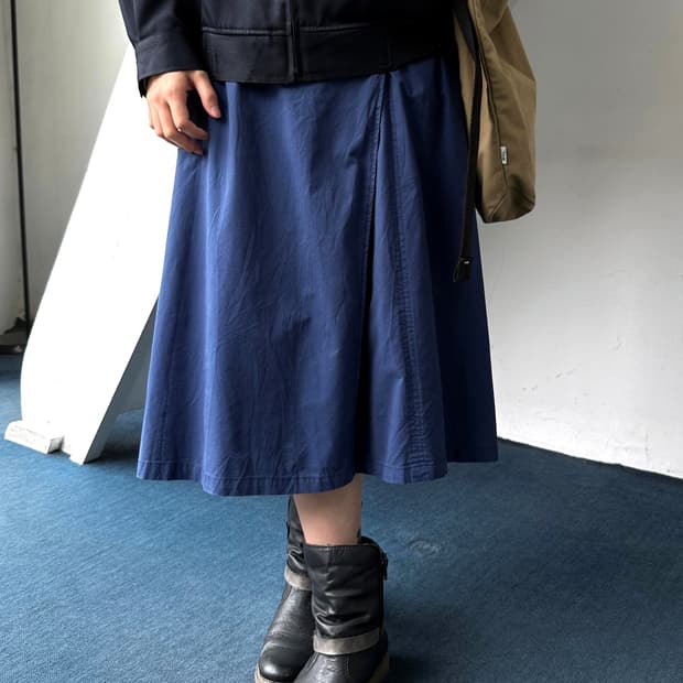 Natural cotton design pleats skirt