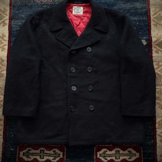 90s J press double Navy Peacoat