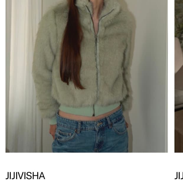 JIJIVISHA Jasmin 퍼리 자켓 그린