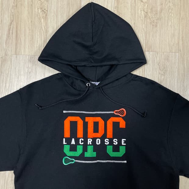 100) 챔피온 라크로스 빅로고 블랙 후드티(데드스탁)