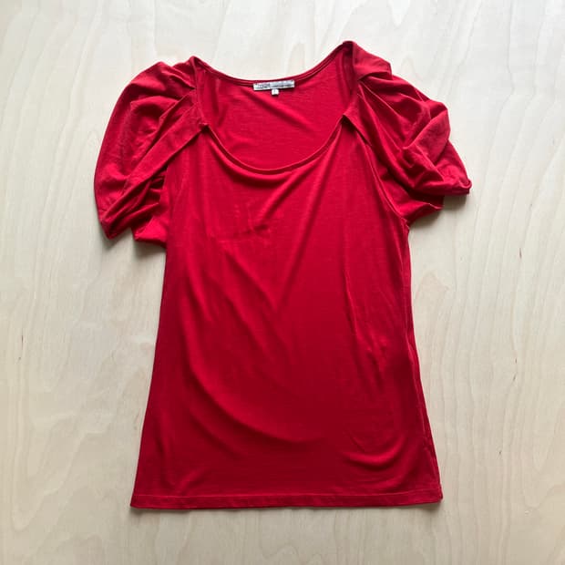 Maje Puff Shoulder Sleeveless Top