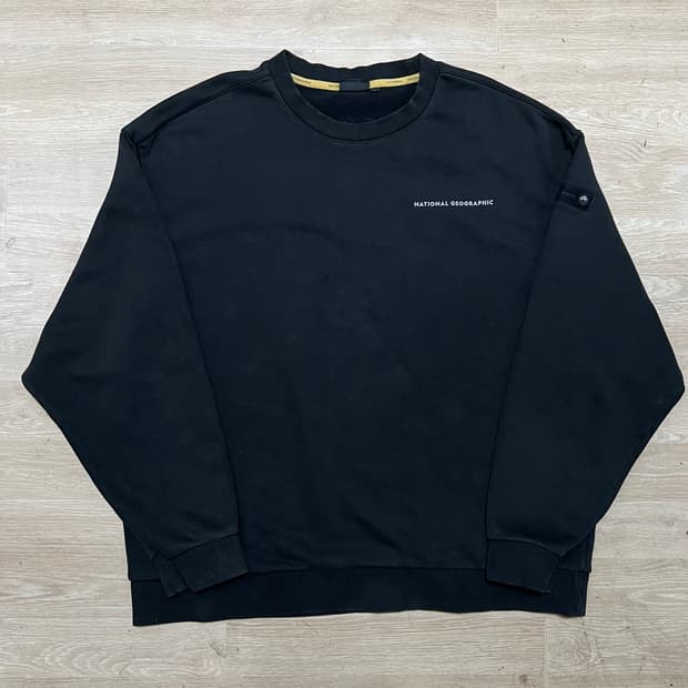 내셔널 지오그래픽 와펜 맨투맨 티셔츠 [블랙] 2XL/110