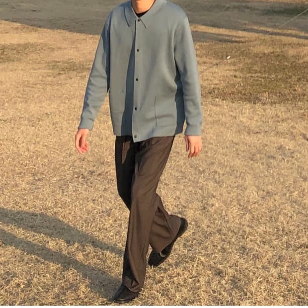 cos 코스 니티드 울 가디건 블루 M