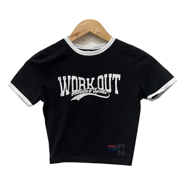 HDEX 에이치덱스 우먼스 워크아웃 스웨시 블랙 크롭탑 S