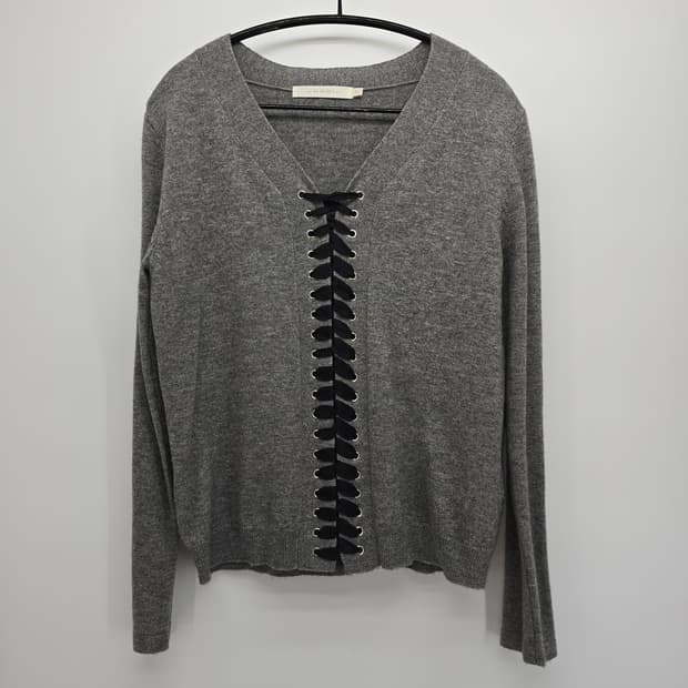 Jessi NY 더블유엠 니트 가디건 그레이 레이스업