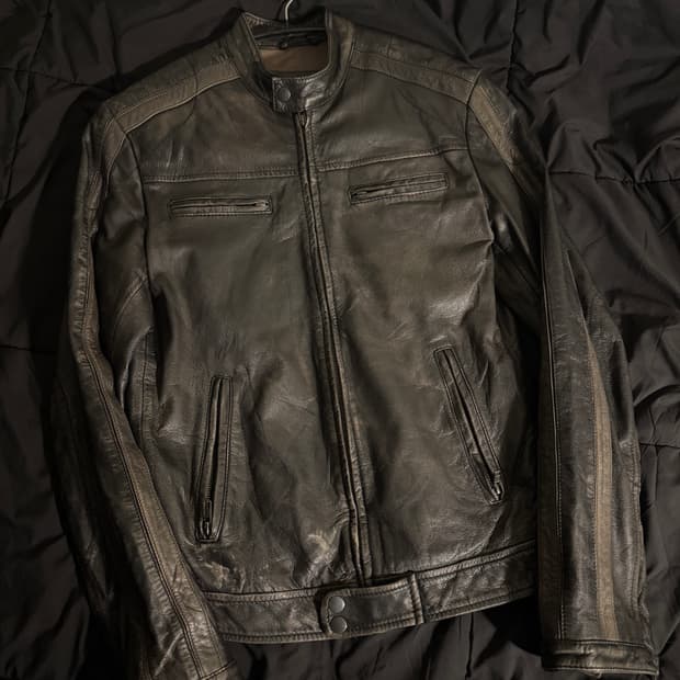 Danier leather 사이드라인 레더 자켓