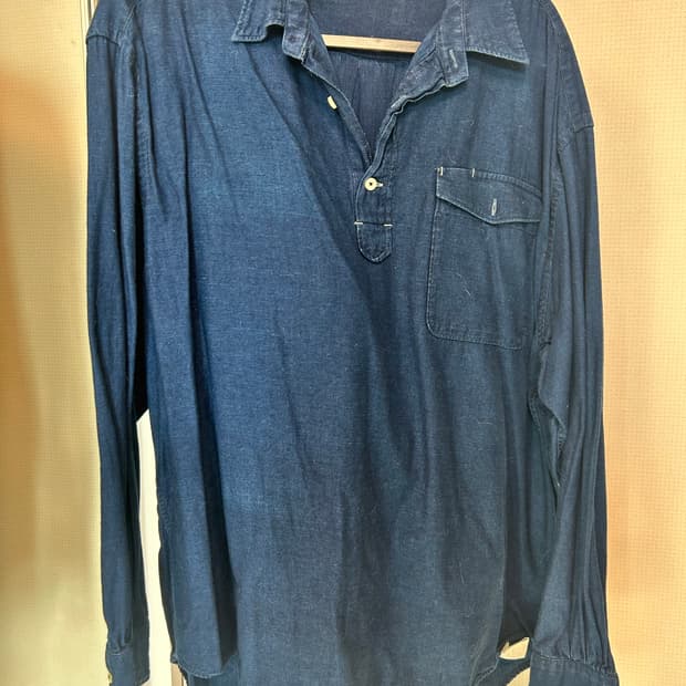 HGS 인디고 데님 풀오버 셔츠