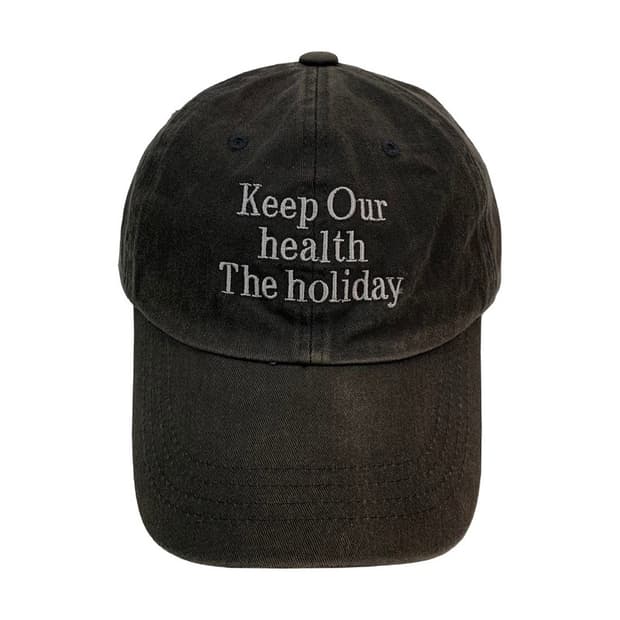 밀로 아카이브 빈티지 워싱 레터링 볼캡 차콜