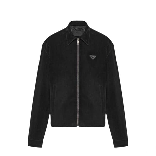 [XL] 프라다 벨벳 블루종 자켓 블랙