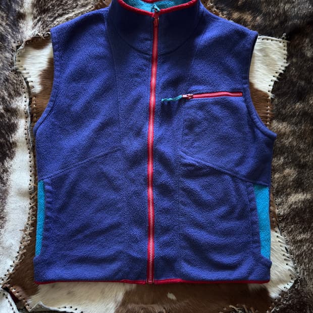 80s USA 시에라디자인 컬러블록 리버시블 플리스 베스트