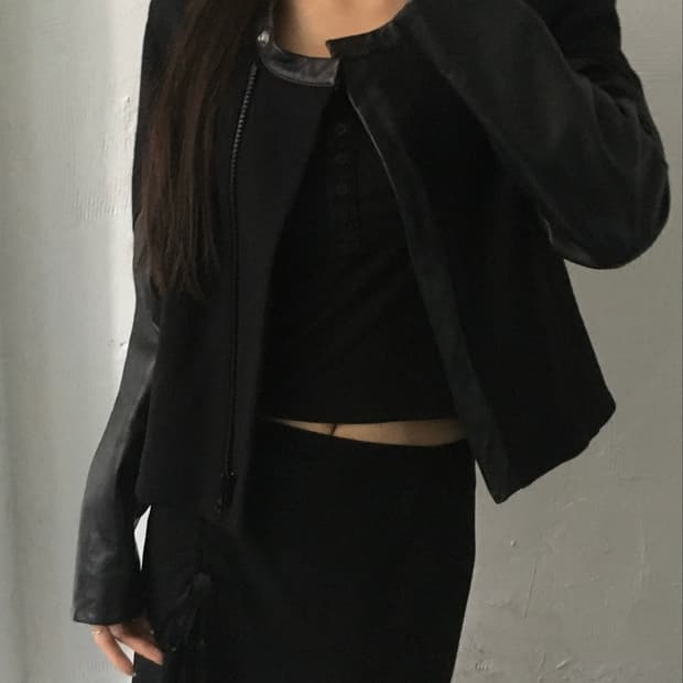 Helmut Lang 헬무트 랭 블랙 레더 암 집업 자켓
