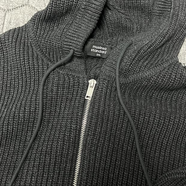 무탠다드 니트 후드집업 2xl
