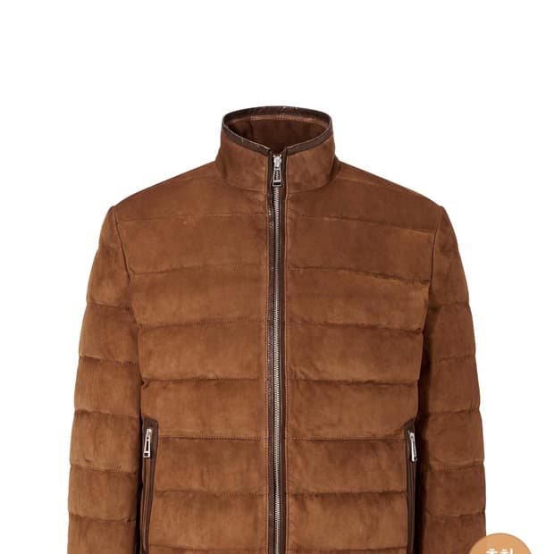 맨온더분 스웨이드 구스 집업패딩