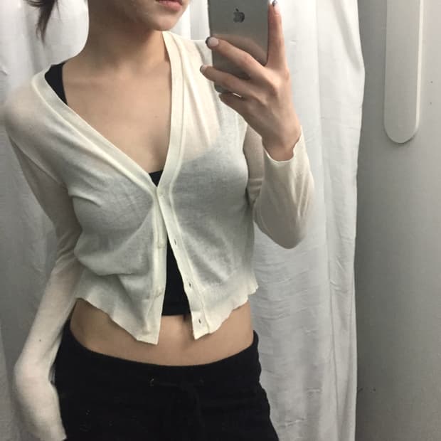 Vintage 히메갸루 페어리 백시스루 가디건