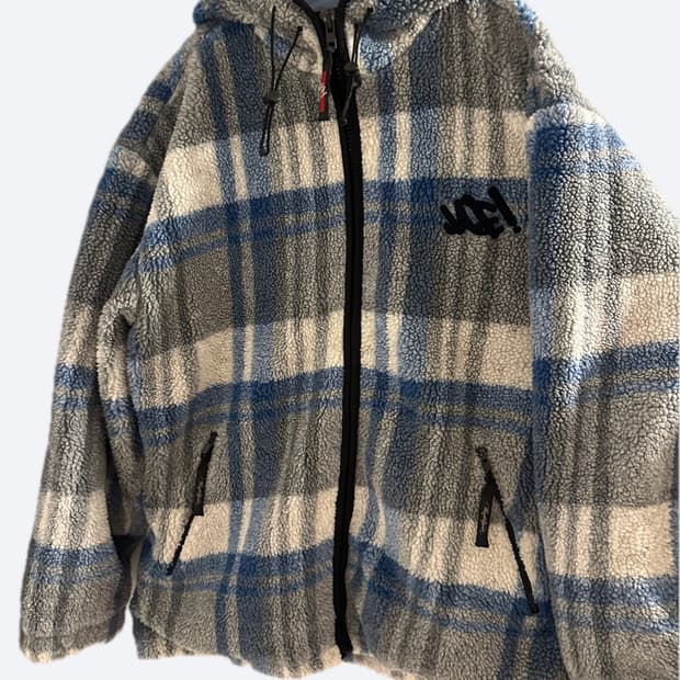 마자플라바 체크 플리스 후리스 후드집업 사이즈 100