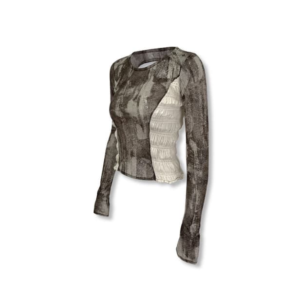 0104 excursive top - brown