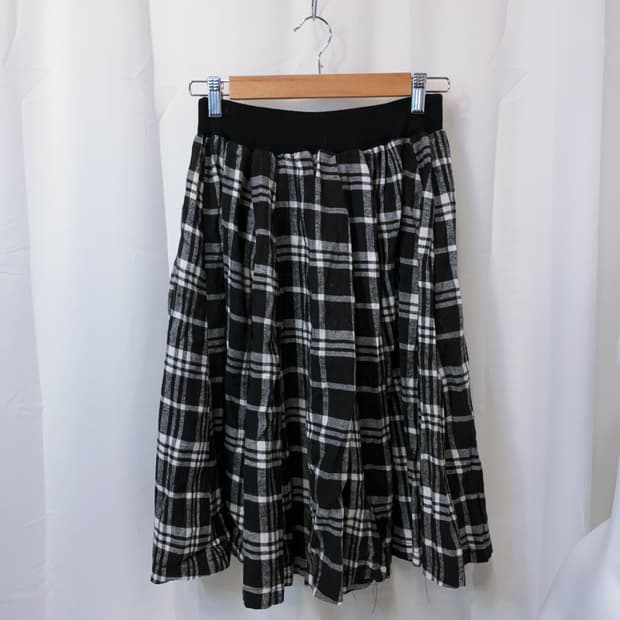 Check midi skirt