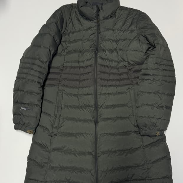 여성 밀레 구스다운 경량 롱 패딩 점퍼 카키 S ~ M