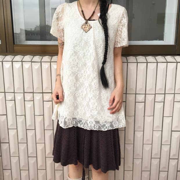 Flower pattern crochet top