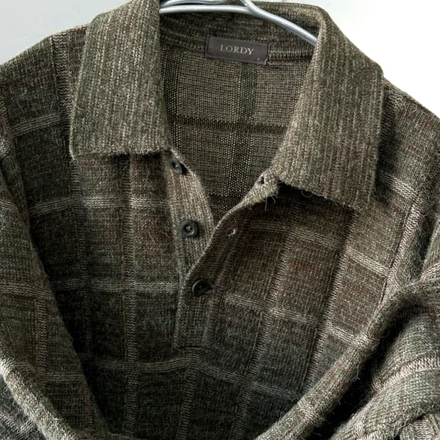 Brushed fabric pattern polo knit