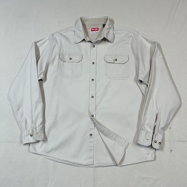 L) Wrangler 랭글러 투포켓 워크웨어 코튼 셔츠 크림 아이보리