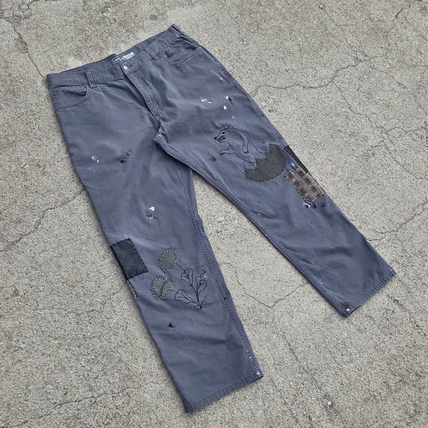 S.O/ 패치워크, 자수 커스텀 팬츠