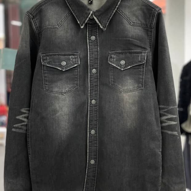 cook jeans 코튼스웻 워시드 웨스턴 셔츠