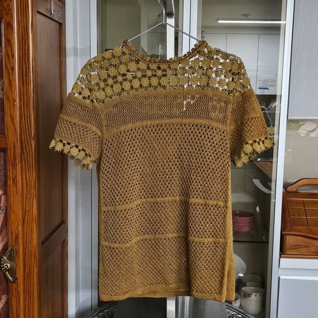 55~66[O'2nd] 오즈세컨 올리브 레이스 니트 탑 & 나시 세트