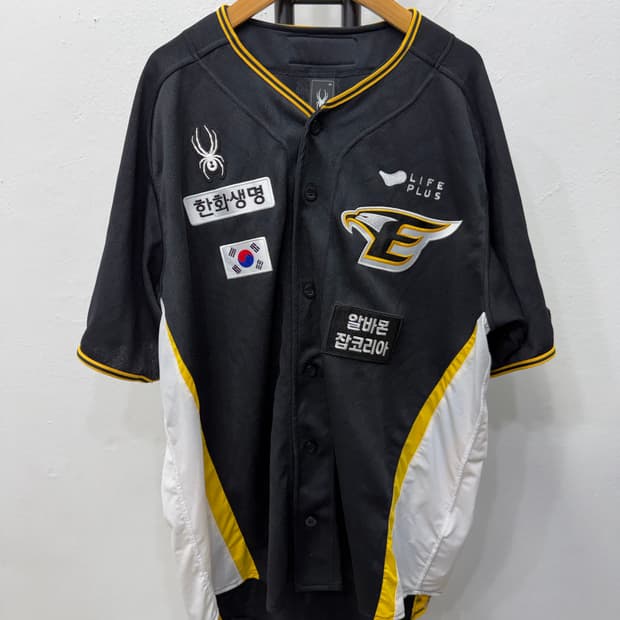 정품) 한화이글스 블랙에어포스 어센틱 문동주 싸인 야구유니폼 XXL