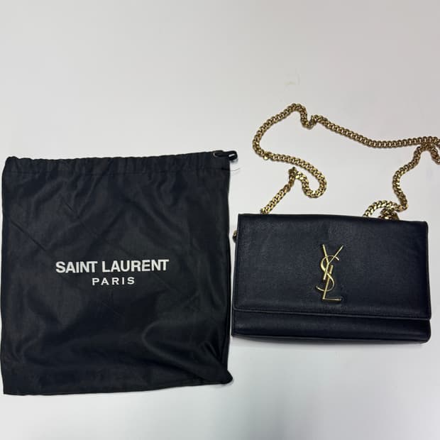 생로랑 YSL 금장 체인 숄더백 + 파우치