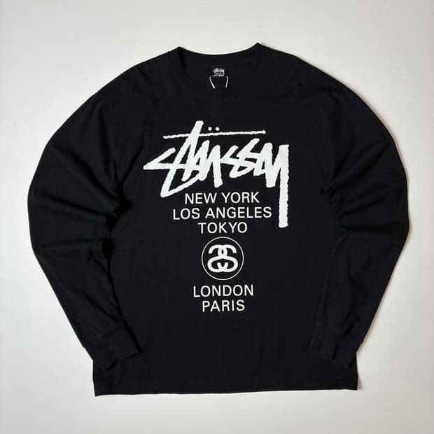 스투시 월드투어 크루넥 피그먼트 롱슬리브 PN9332
