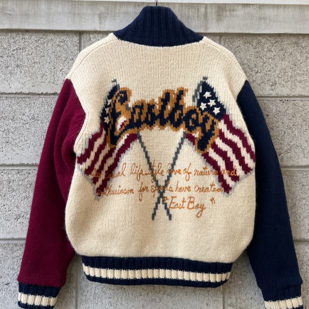 1990s EASTBOY KNIT ZIP UP BOMBER 니트울봄버