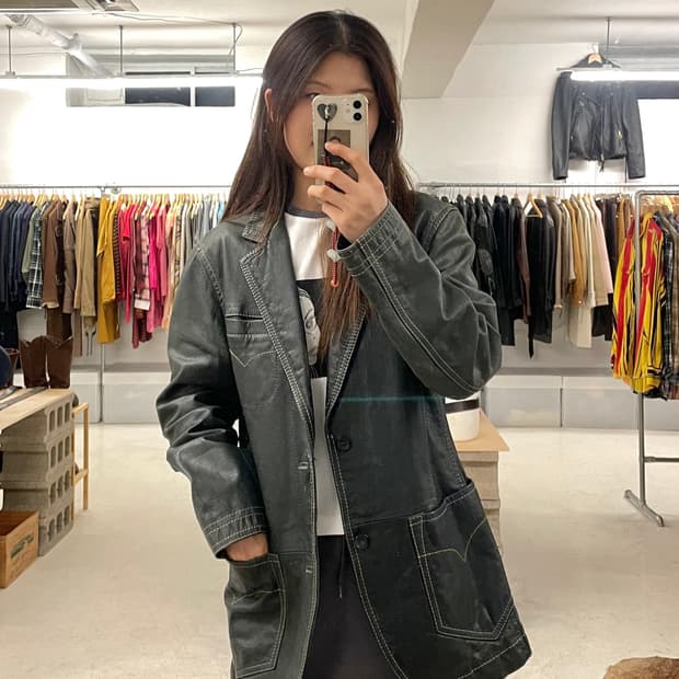 VTG western leather blazer