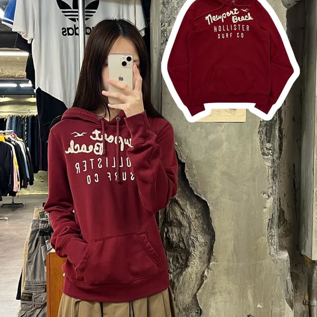 홀리스터 후드티 버건디 M #csz919