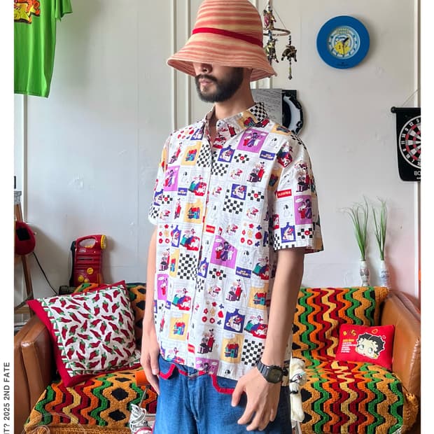 1990s bombom2 Pop Art Cartton 1/2 Shirt