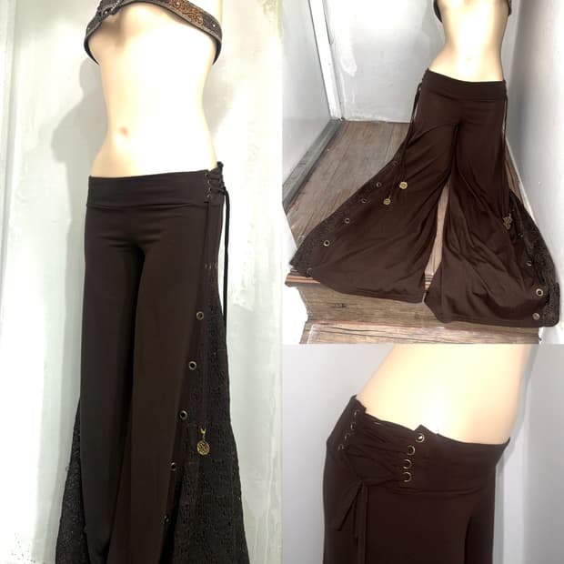D.I.A side corset wide bootcut pants