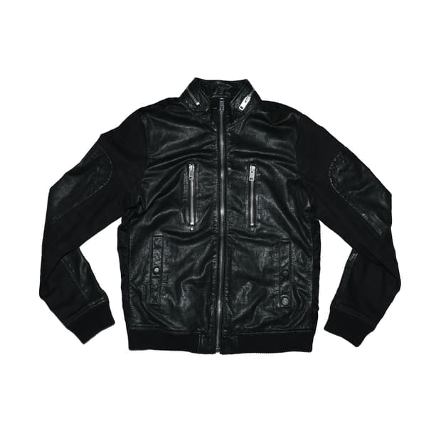 [정품]디젤 레더 믹스 블랙 자켓 00SJ6Y-0NAIS-900 L